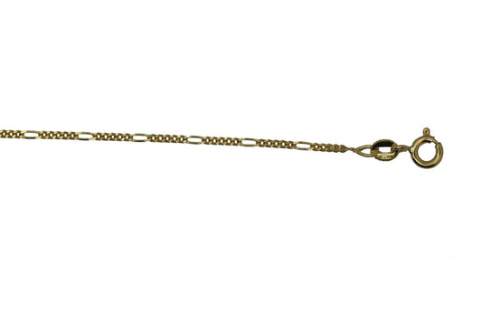 18k YG Italian 1x5 Figaro Chain 1.4mm wide (priced per gram)