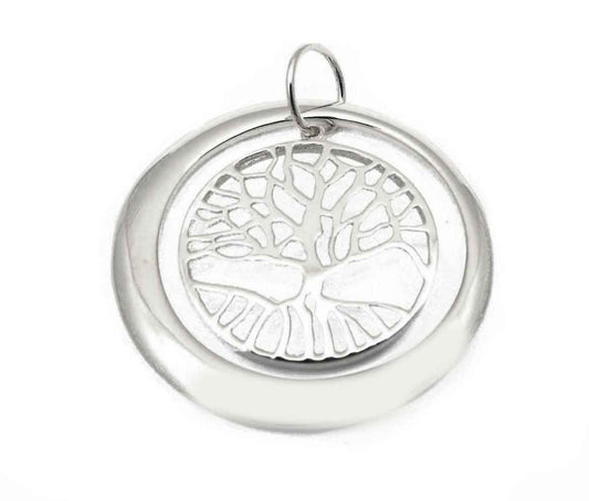 9k YG Tree of Life Pendant 30mm