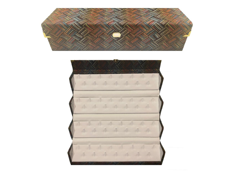 Italian made Fabric-covered Jewellery box for Rings with 60 places.