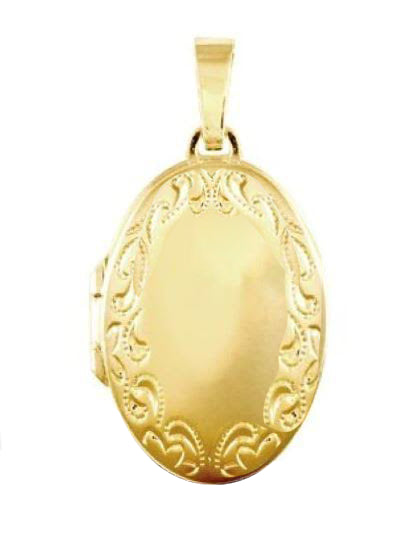 9k YG Oval Four-Photo Locket 19x28mm