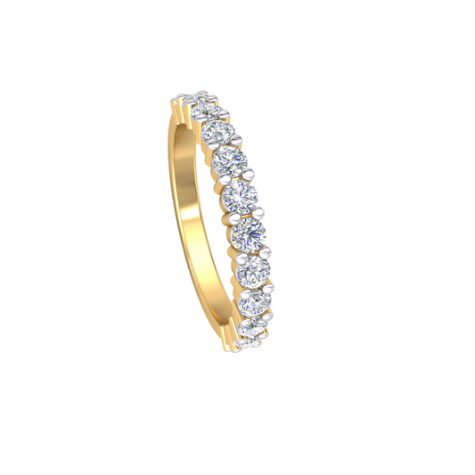 "Christina" 18k YG Diamond Wedding Band. Size J