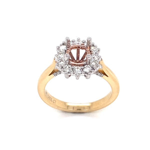 18k YG Unset Halo Diamond Ring