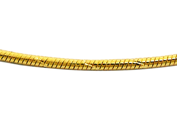 YG Italian Diamond Cut Snake Chain 1mm wide (priced per gram)