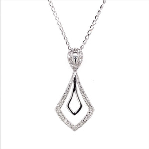 9k WG Diamond Shape Diamond Pendant with Chain