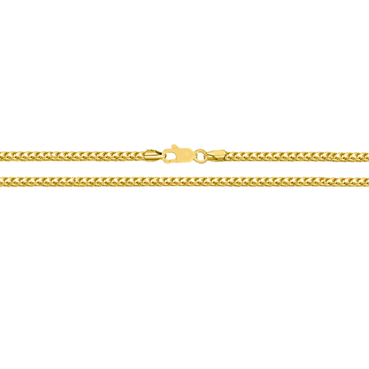 18k YG Square Franco Chain 1.7mm wide 55cm. Approx. 4.62g