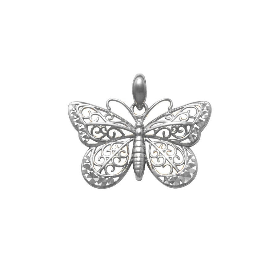 18k WG Butterfly Pendant 14mm x 22mm
