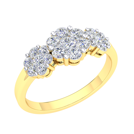 9k WG Trilogy Dia Ring 21D=0.55ct Size K