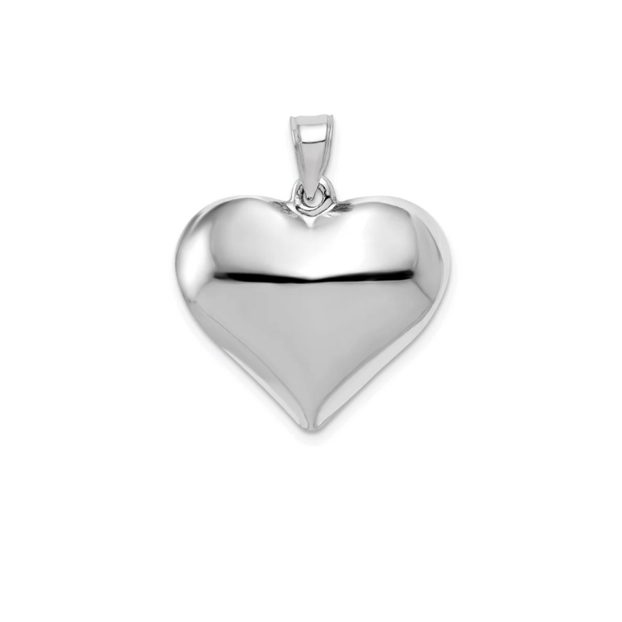 9k WG Hollow Heart Pendant . 6mm wide