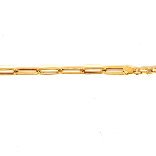 9k YG Hollow Paperclip Chain 14.5 x 4.8mm