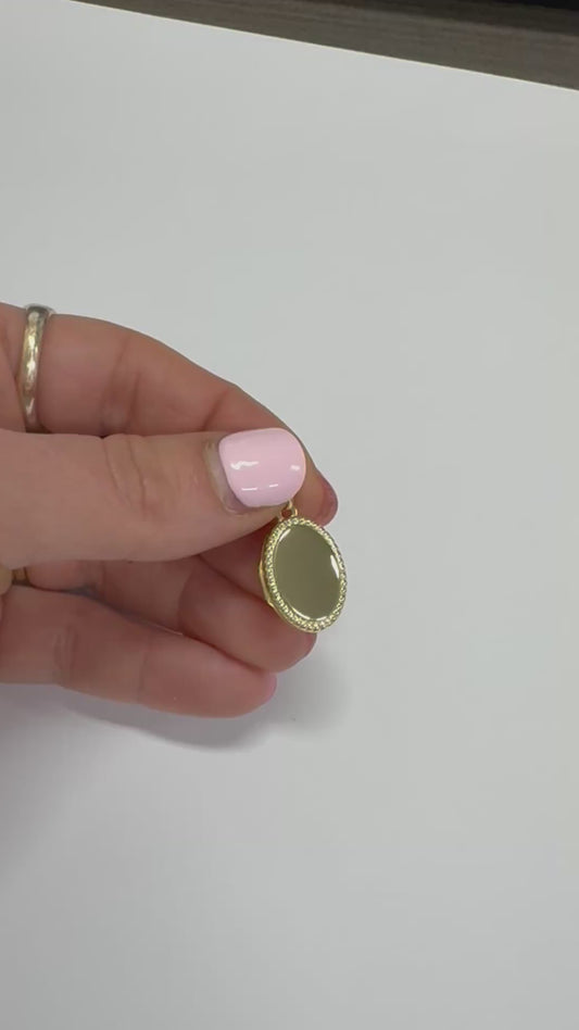 9k YG Polished Oval Locket 14x18mm